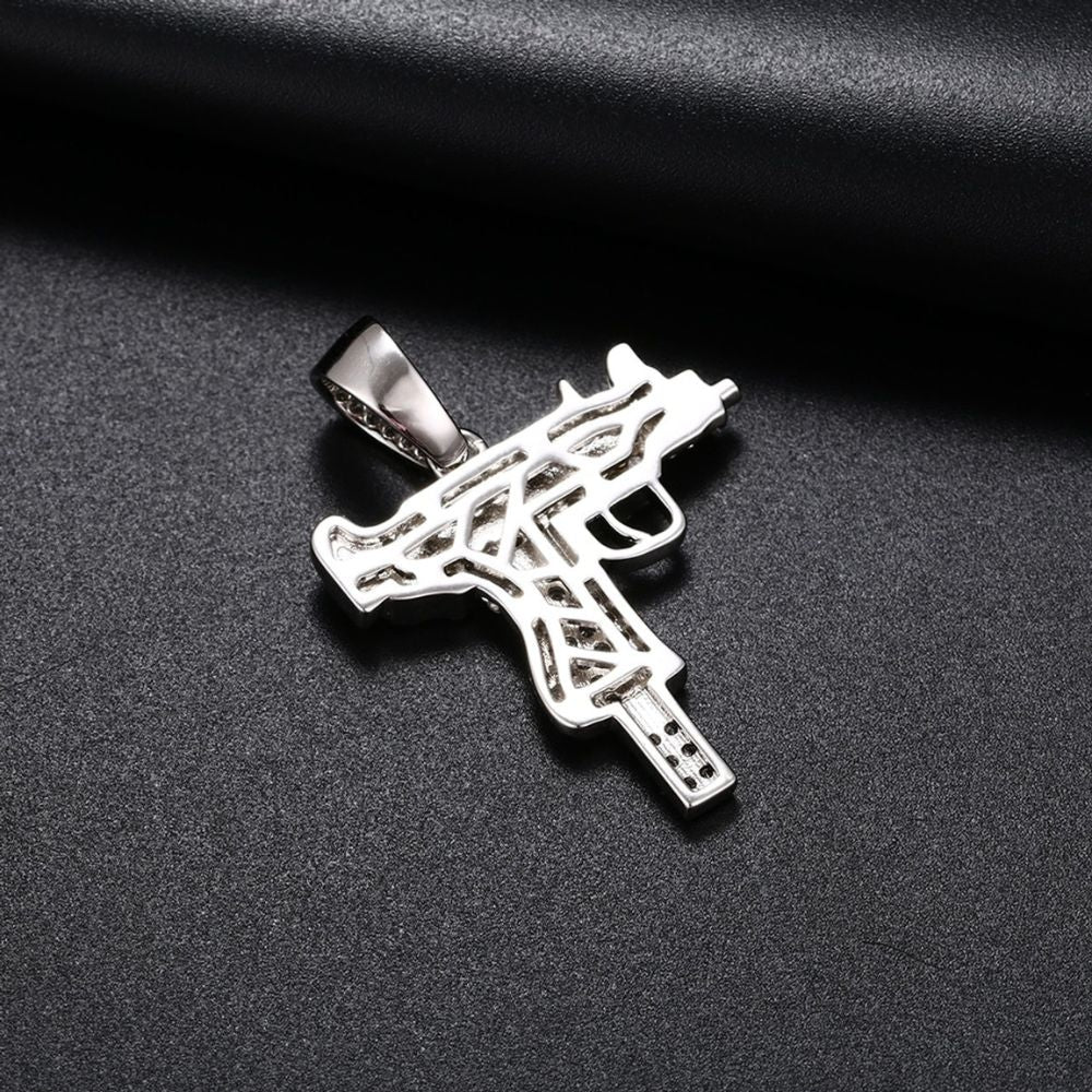 VVS1 Clarity Moissanite Diamond Gun Pendant For Men's