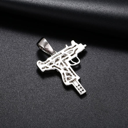 VVS1 Clarity Moissanite Diamond Gun Pendant For Men's