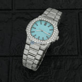 Fully Iced Out Sky Blue VVS1 Moissanite Luxury Watch