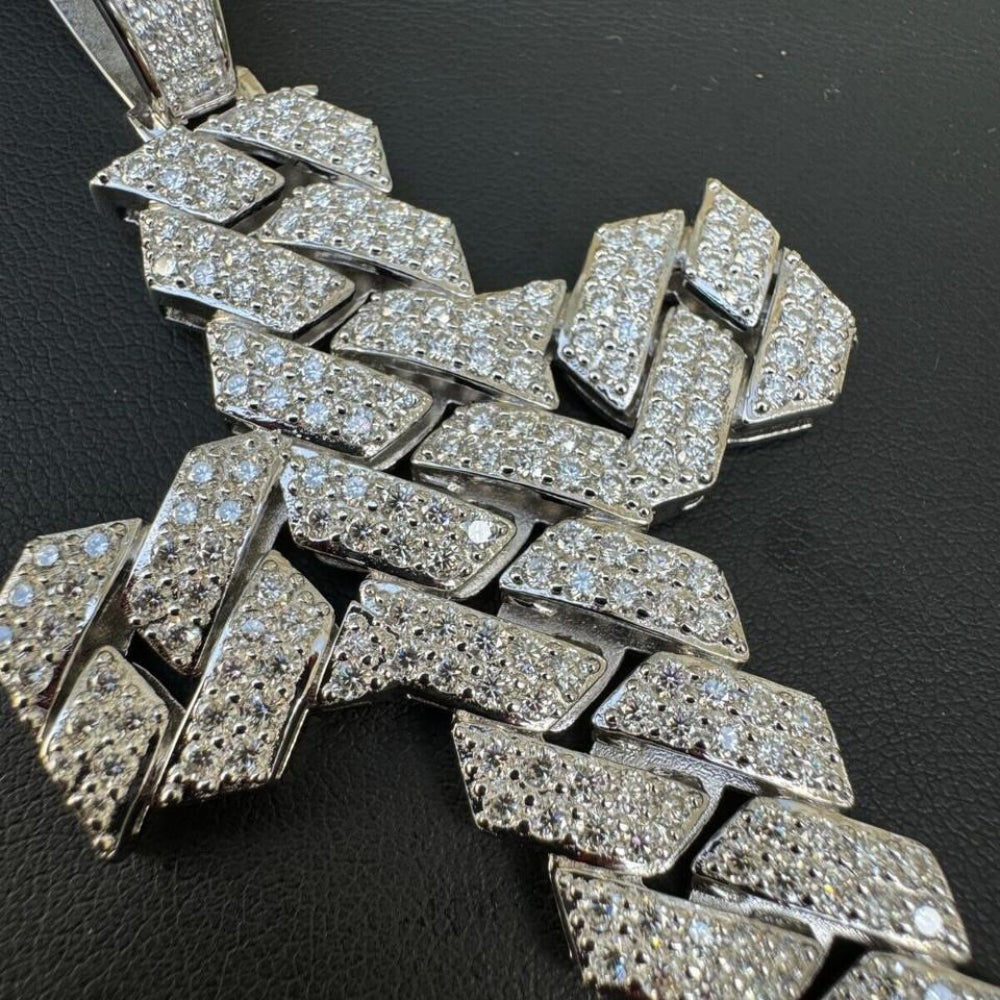 Miami Cuban Link Moissanite Cross Pendant