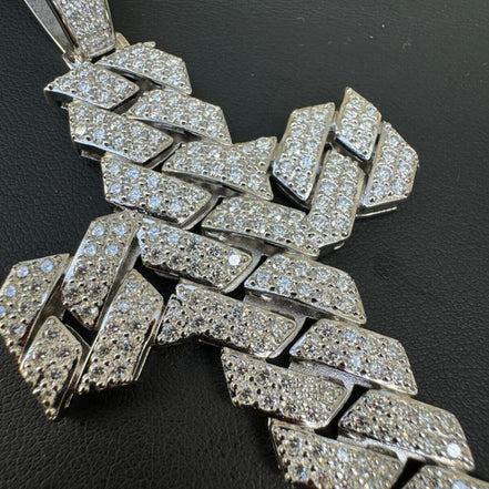 Miami Cuban Link Moissanite Cross Pendant