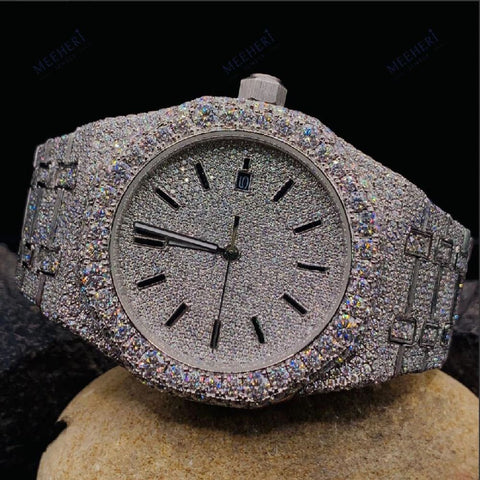 Full Iced Out Moissanite Bust Down Luxury Watch Gift For Men's