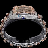 Leafe Style Roman Dial Dual Tone Moissanite Wrist Watch