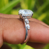 Oval Cut White Gold lab Grow Diamond Engagement Ring