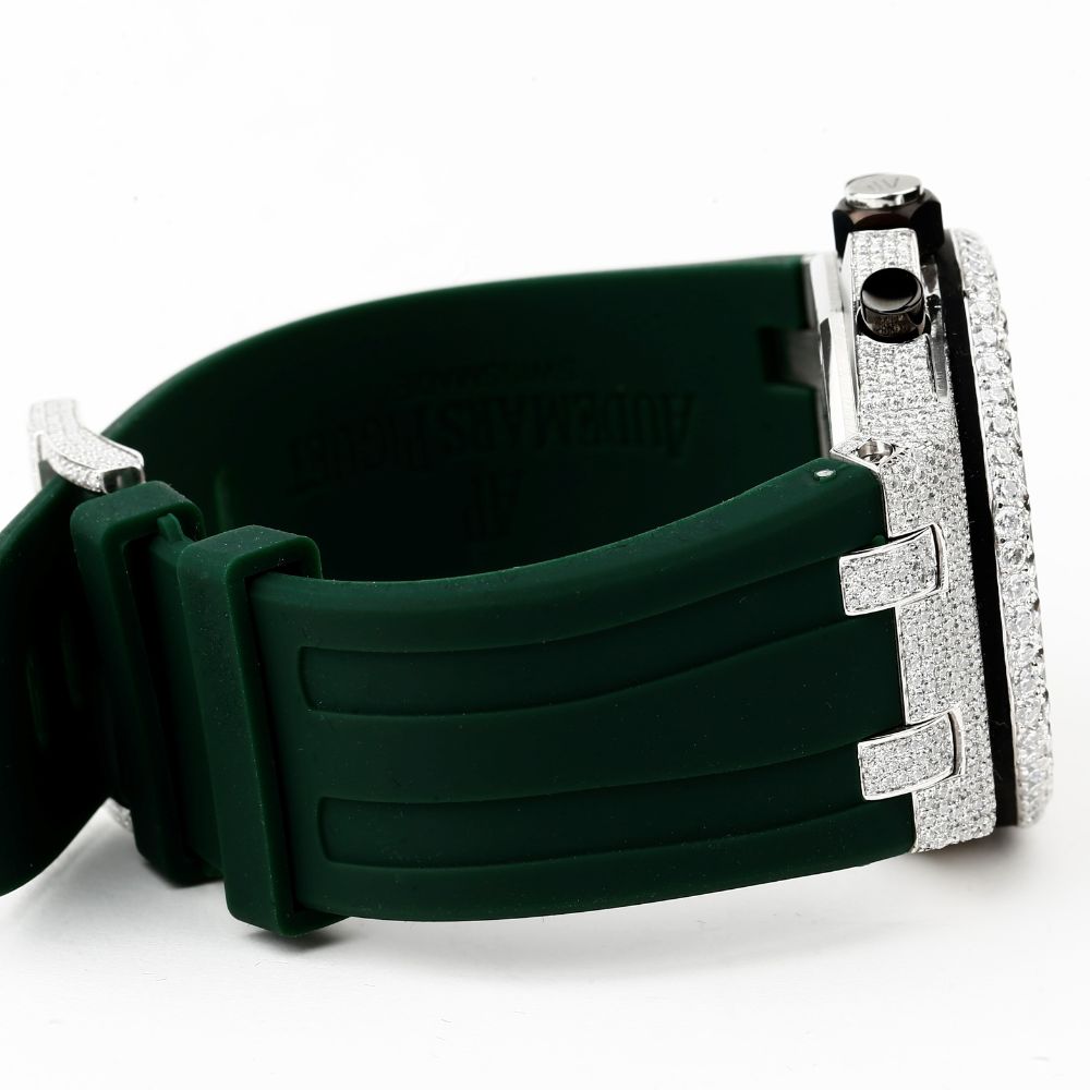 Luxury Customize Moissanite Green Belt Watch For Men's