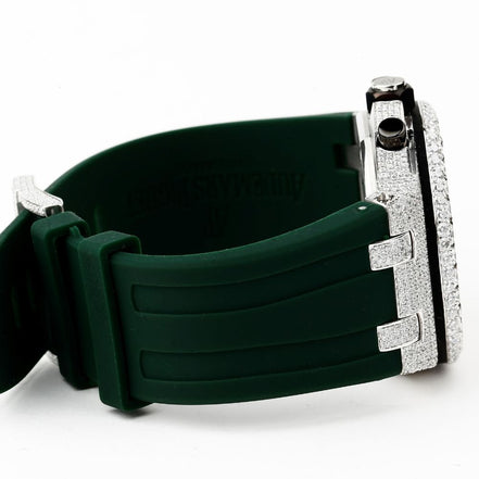 Luxury Customize Moissanite Green Belt Watch For Men's