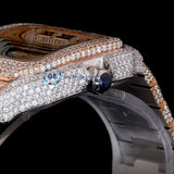 Moissanite Diamond Elegant Full Rose Roman Dial Luxury Watch