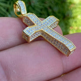 925 Sterling Silver Iced Out Cross Pendant