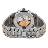 Moissanite Rain Bow Numeric Dual Tone Iced Out Watch