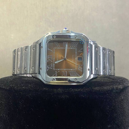 Stainless Steel Brown Dial Luxury Watch Gift For Men's