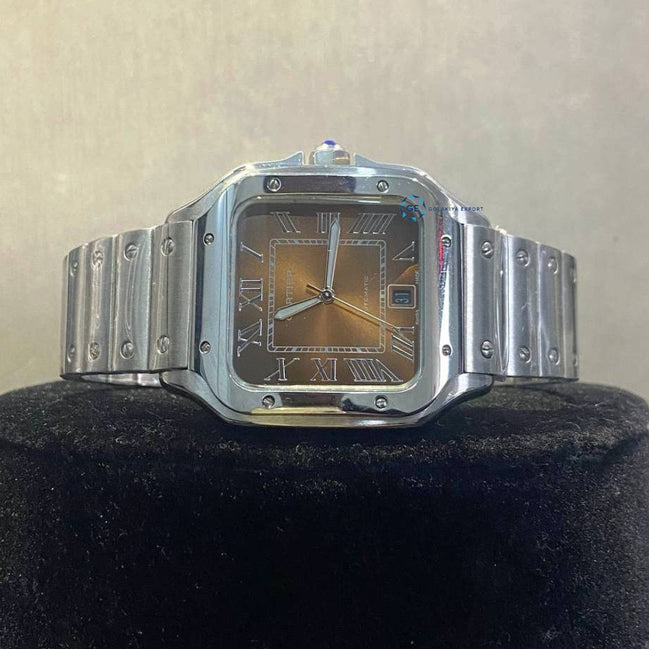 Stainless Steel Brown Dial Luxury Watch Gift For Men's