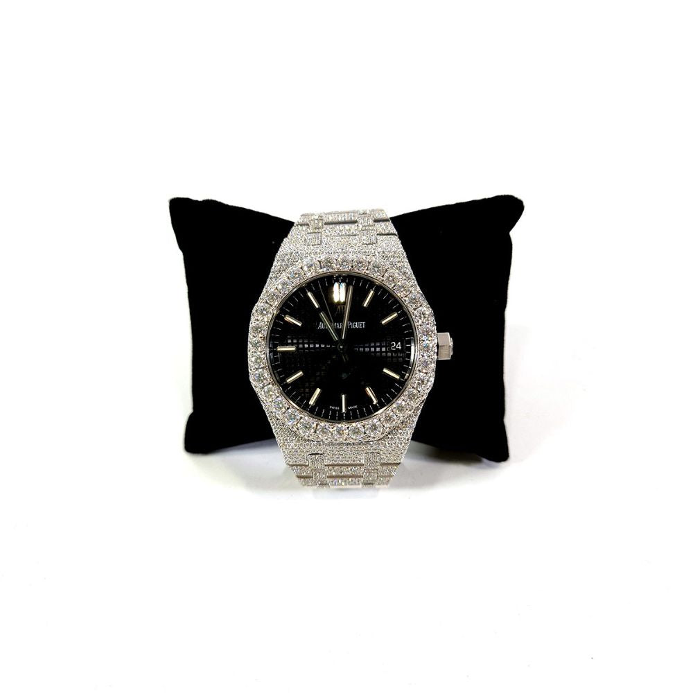 Black Dial Iced Out Moissanite Luxury Fashion Watch