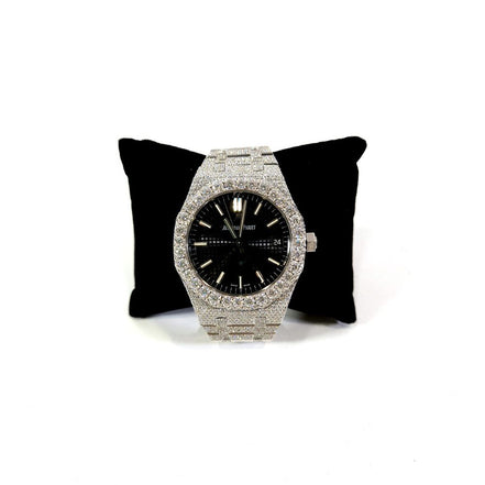 Black Dial Iced Out Moissanite Luxury Fashion Watch