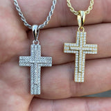 Moissanite Miami Iced Hip Hip Cross Pendant