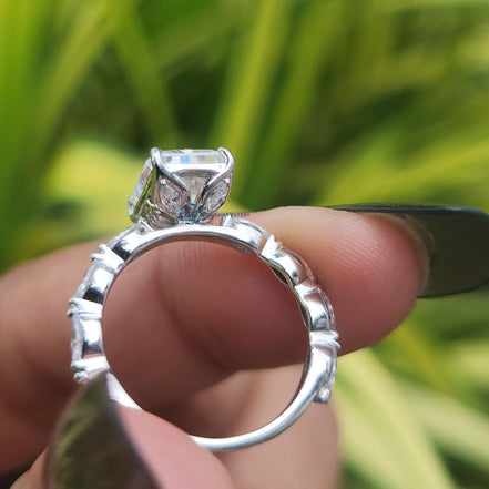 Radiant Cut Lab Grown Engagement Ring White Gold Wedding Ring