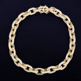 D Color Moissanite Diamond Rolo Cuban Chain For Men's