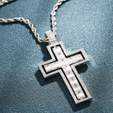 Crisscross Moissanite Diamond Silver Pendant For Men's