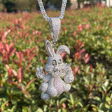 Moissanite Diamond Iced Out Hip Hop Rabbit Pendant
