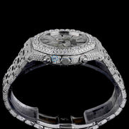Chrono Back Stick Dial Fully Iced Out Wrist Watch