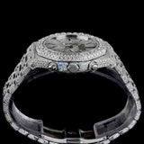 Chrono Back Stick Dial Fully Iced Out Wrist Watch