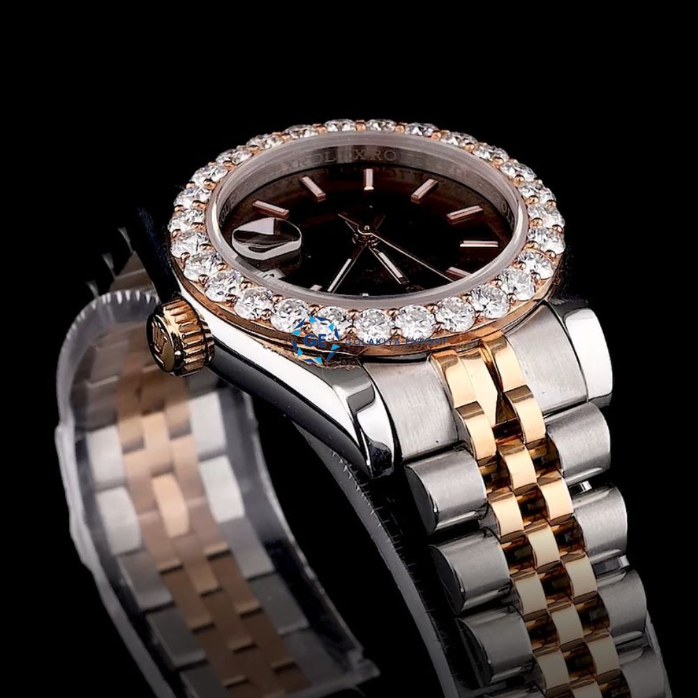 Classic & Stylish Moissanite Brown Dial 32mm Women Watch