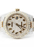 Dual Tone Arabic Numeric Moissanite Luxury Classy Men's Watch