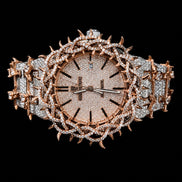 Dual Tone Leafe Style Moissanite Diamond Unique Style Men's Watch