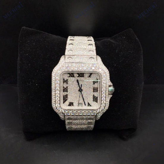 Full Iced Out Automatic D Color Moissanite Watch For Men's