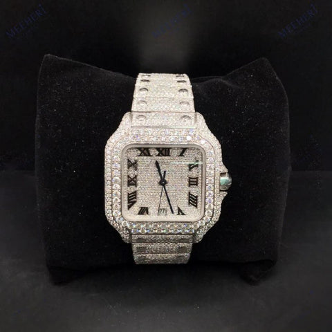 Full Iced Out Automatic D Color Moissanite Watch For Men's
