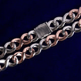 Dual Tone Infinity Miami Link Moissanite Chain