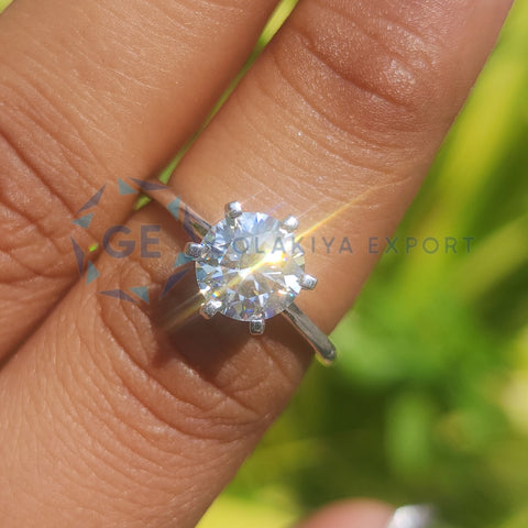 Lab Grown Round Cut Solitaire Engagement Ring