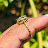 Halo Style Yellow Gold Unique Cut For Women