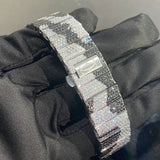 Black & White Army Design Dual Tone Moissanite Men's Watch