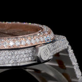 Iced Out Moissanite Diamond Dual Tone Luxury Watch