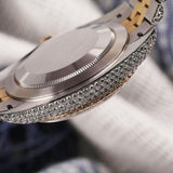 Handcrafted Dual Tone Automatic Moissanite Watch