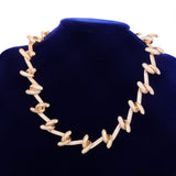 Barbed Wire Flooded Moissanite Iced Out Chain