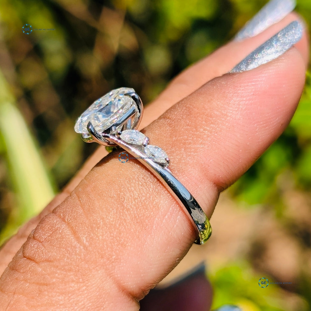 Oval Cut Lab Grown Diamond Wedding Ring