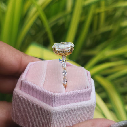 Lab Grown Oval Cut Yellow Gold Engagement Ring