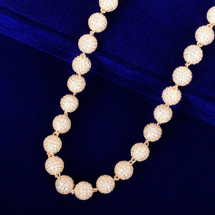 Moissanite Diamond Ball Link Chain For Men's