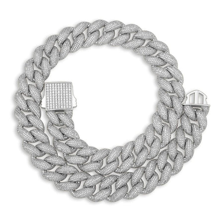 Row Link Moissanite Diamond Cuban Chain For Men's