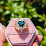 Heat Cut Vintage Halo Engagement Ring