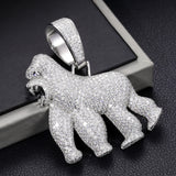925 Sterling Silver Gorilla Hip Hop Pendant