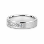 Round Cut Moissanite Channel Set Wedding Band For Men's