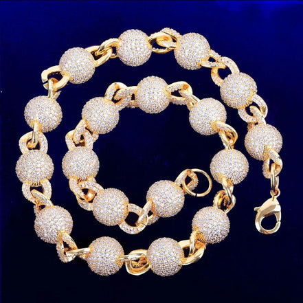 Moissanite Diamond Ball Link Chain Gift For Him