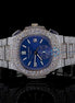 Blue Fully Iced Out Moissanite Hip Hop Stylish Watch For Men's