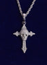 Moissanite Diamond Skull Cross Blinged Out  Necklace