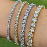 Princess Square Moissanite Tennis Bracelet For Men's
