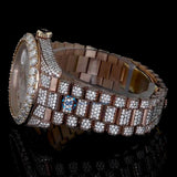 Stylish Moissanite Day Date Bust Down Fashion Watch For Men's