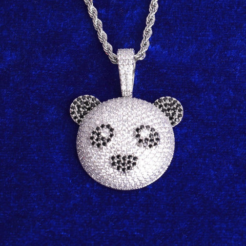Colorless Moissanite Iced Out Panda Pendant