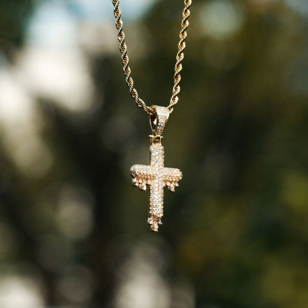 Hip Hop Drippy Cross Moissanite Diamond Pendants